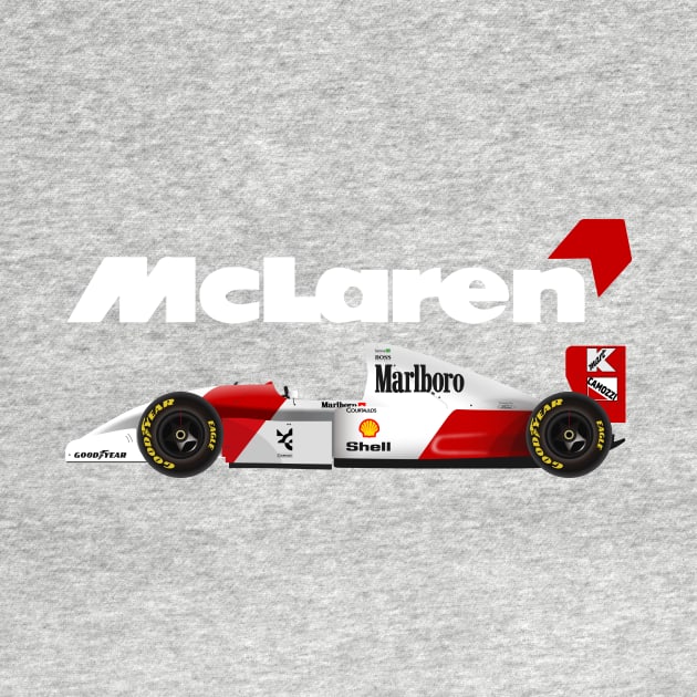 Ayrton Senna's McLaren Honda MP4/8 Illustration by Burro Wheel